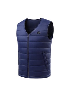 Buy Winter 2023 new V-neck intelligent heating vest USB power supply lasting constant temperature cold warm factory outlet 1808-16 Blue in Saudi Arabia