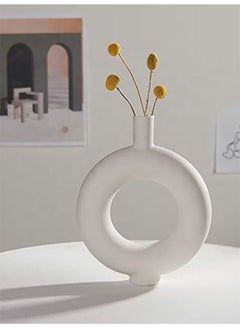 اشتري Ceramic Vase, Modern Minimalist Design, Round Hollow Vase, Suitable for Home Decoration / Hotel Decoration في السعودية