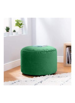 Buy Velvet Round Bean Bag Pouffe - Green in Saudi Arabia