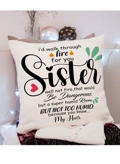 Buy Sister Printed Polyester Pillow | Funny Gift for Sister | Birthday Gift For Sister in UAE