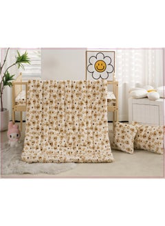 Buy Winter fluffy children's bed sheet 4 pieces double-sided velvet system quilted quilt size (quilt: 150 x 90 cm, elastic sheet: 150 x 70 + 15 cm, pillow: 40 x 30 cm, small pillow: 30 x 30 cm) in Saudi Arabia