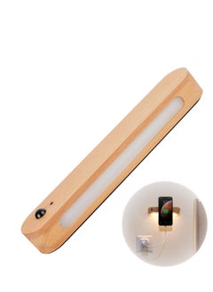 اشتري Wood Battery Operated Wall Light LED Indoor Bedroom Motion Sensor Night Light Magnetic Back Lamp في السعودية