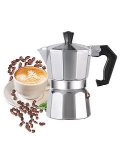 Buy Espresso Coffee Maker, Manual Espresso Coffee Machine, Portable Coffee Brewer, Moka Pot, Coffee Percolator, Stovetop Coffee Maker for Espresso Coffee or Cappuccino, Small Coffee Pot, 100ML, Silver in Saudi Arabia