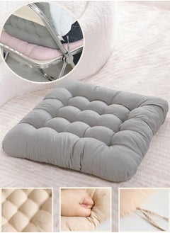 Buy Solid Color Cushion Living Room Dining Room Solid Color Chair Cushions Thicken Tufted Seat Cushion Comfortable Floor Cushion Outdoor Garden Patio Cushions(Grey) in Saudi Arabia