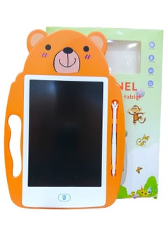 Buy Ergonomic Pressure Sensitive LCD Writing Tablet for Kids with Bear Shape Pen 9 Inch Orange in Saudi Arabia