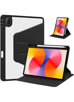 Buy Clear Back Case Compatible with Huawei MatePad SE 11 inch 2024 with Pen Holder, 360 Degree Swivel Stand Flip Smart Tablet Cover Auto Sleep/Wake Case in Saudi Arabia