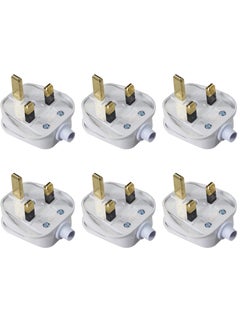 Buy SYOSI 3 Pin UK Plug 13A Fused 250V Mains Plugs, UK Mains Plug for 13A 250V Black 3 Pin Plug 50-60 Hz (6Pcs) in UAE