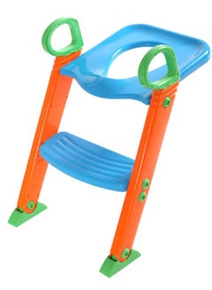 Buy Potty Training Toilet Seat, Adjustable Toddler Toilet Training Seat with Anti-Skid Feet and Non-Slip Steps Ladder, Portable Potty Seat for Toddler and Baby(Blue + Green) in Saudi Arabia