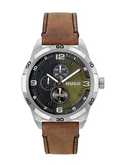 اشتري Mens Analog Round Leather Wrist Watch 1530274 - 46 mm في السعودية