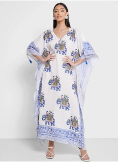 Buy Cape Sleeve Printed Kaftan in UAE