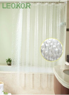 اشتري EVA Clear Shower Curtain Liner Lightweight Plastic Bathroom Shower Showroom Inner Curtain with Rustproof Grommets في السعودية