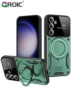 Buy For Samsung Galaxy S24 Plus Case with 360° Rotatable Magnetic Ring Stand, Large Window Design Phone Shell Compatible with Magsafe, Military-Grade Protection Shockproof Phone Cover for S24 Plus 6.6'' in Saudi Arabia