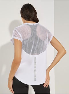 Buy Half Back Mesh & Reflective Strip Detail Top in Saudi Arabia