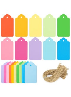 Buy 150Pcs Colored Gift Tags Small Paper Tags With String Decorative Hanging Tags Labels 10 Assorted Colors For Gift Box Wedding Clothes in UAE