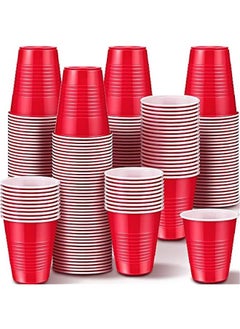 Buy 500 Pack 12 oz Red Plastic Party Cups for Birthdays, New Year's, Events, Picnics, Barbecues, Camping - Disposable Drinking Cups with Lines for Indoor and Outdoor Use in Saudi Arabia