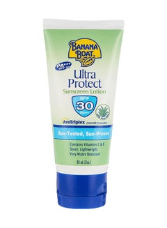 Buy Ultra Protect Sunscreen Lotion-SPF30-Aloe-Vera-Contains Vit E & C-Lightweight-Water resistant-Avotriplex Formula-UVA/UVB Protection-Quick Absorption-Non Greasy-Prevent Sunburn-90ML in UAE