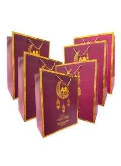 Buy 6 Piece Maroon and Gold Ramadan Kareem Gift Bags in UAE