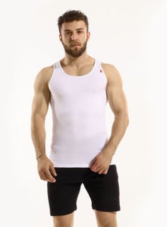 Buy Stretch Soft Cotton Sleeveless White UnderShirt in Egypt