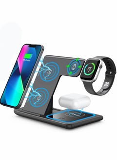 Buy Wireless Charger, 3 in 1 Charging Station, Fast Charger Stand for iPhone 14, 13, 12, 11, Pro, Max, XS, XR, X, 8/Plus in Saudi Arabia