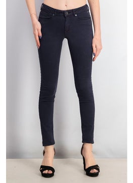 اشتري Women Mid Rise Plain Skiiny Jeans, Navy في السعودية