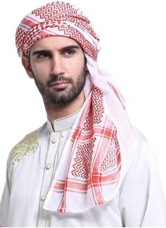 اشتري Men's Arab Shemagh Headscarf – Large Muslim Keffiyeh for Headcover & Shawl Useحجاب شماغ عربي للرجال - كوفية إسلامية كبيرة لغطاء الرأس واستخدام الشال في الامارات