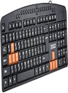 Buy Strike KX 2777 English and Arabic Wired Keyboard with Smooth Edge Corners - Black in Egypt