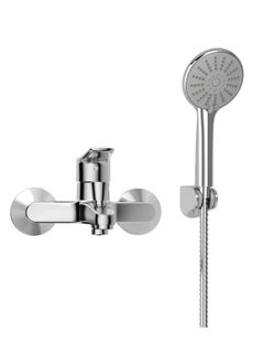 Buy Bath Shower Faucet Mixer Valve Control with Shower Head Set，Chrome in UAE