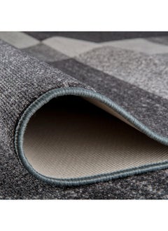 اشتري Rugshop Modern Boxes Design Non-Slip (Non-Skid) Area Rug Runner 2' X 7' (22" X 84") Gray في الامارات