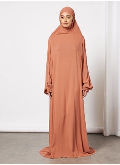 Buy Praying Dress In Plain Color With Attached Veil in Saudi Arabia