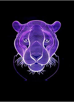 Buy Domineering lion head 3D Multicolor Night Light remote control colorful gradient color touch small table lamp creative gift atmosphere decorative lamp in UAE