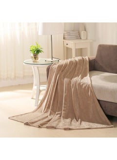 Buy Flannel Blanket for Bed, Super Soft and Warm Brown King Size Blankets, All Season Use, Cozy, Plush, Lightweight, 220x200cm in UAE