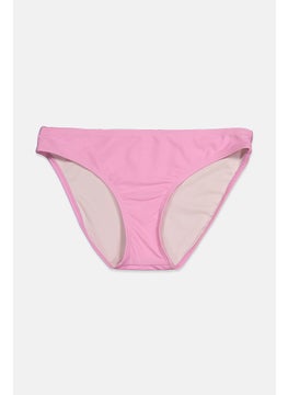 Buy Women Solid Bikini Bottoms, Pink in Saudi Arabia