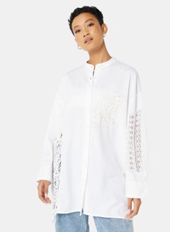 اشتري Embroidered Panel Oversized Shirt في السعودية