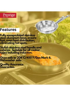 Buy 2-Piece Stainless Steel Fry Pan Set 22x26 Cm in UAE