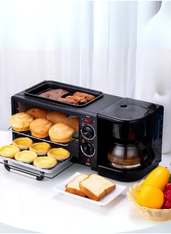 اشتري 3 in 1 Multifunctional Breakfast Preparation Set Fryer Oven and Coffee Maker 12 Capacity 2800W في السعودية