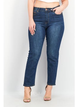 اشتري Women Regular Fit Washed Stretchable Denim Jeans, Blue في الامارات