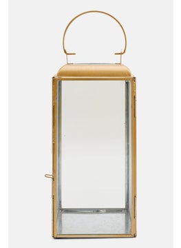 اشتري Gold Metal And Glass Lantern 30 cm, Gold في الامارات