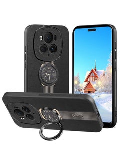 Buy Case Compatible with Honor Magic 6 Pro Case Leather with Ring Holder, Slim Cover Anti-Slip Silicone Shockproof Protective Cover for Honor Magic 6 Pro in Saudi Arabia