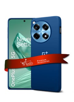 Buy Liquid Silicone Case Cover For Oneplus 12R 5G 2024 Navy Blue in Saudi Arabia