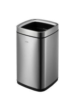 Buy LAGUNA SERIES | Brushed Stainless Steel Finish | Fingerprint-Resistant | Open-Top Trash Bin | Metallic Grey | Medium | 28L in UAE