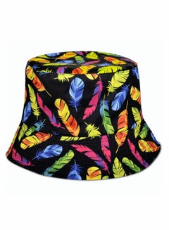 اشتري Double-Side Bucket Hat, Hat for Men Women,Packable Reversible Printed Sun Hats,Fisherman Outdoor Summer Travel Hiking Beach Caps في الامارات
