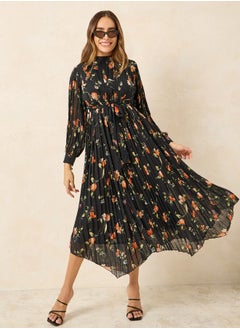 اشتري Pleated Asymmetric Hem Midi Dress في السعودية