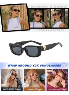 Buy Rectangle Sunglasses for Women 90s Retro Trendy Y2K Classical Vintage Square Shades in Saudi Arabia