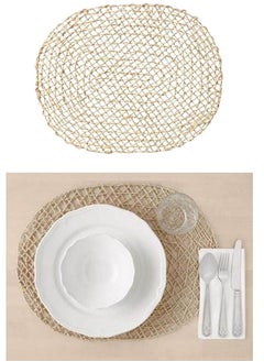 Buy Place mat, natural, palm leaf, 45*36 cm in Saudi Arabia