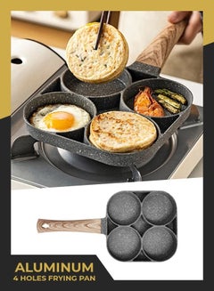 For Family 4 Holes Egg Fry Pan Pancake Maker Non-stick Egg Burger Pan  W/Handle
