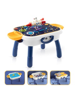 Buy Little Story 4 In 1 Block Activity Table with Blocks - Blue in Saudi Arabia