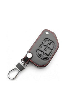 اشتري Leather Car Keys Cover Key Holder Bag Case 3 Buttons Folding Wallet Car Accessories Interior في السعودية