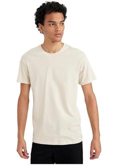 Buy Basic cotton T-shirt oversize - Beige in Egypt