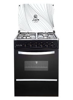 Buy Freestanding Gas Cooker 55 Cm 4 Burnners Black Stainless Steel Top. in Egypt