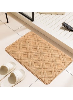 Buy Bathroom Rugs Bath Mat 38 By 58 CM Non Slip Fluffy Soft Plush Microfiber Shower Carpet Rug Machine Washable Quick Dry Ultra Bath Mats for Tub Bathroom and Shower Light Beige. in UAE